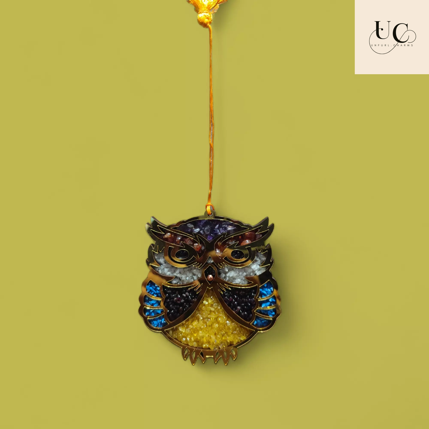 Seven Chakra Wisdom Owl Amulet