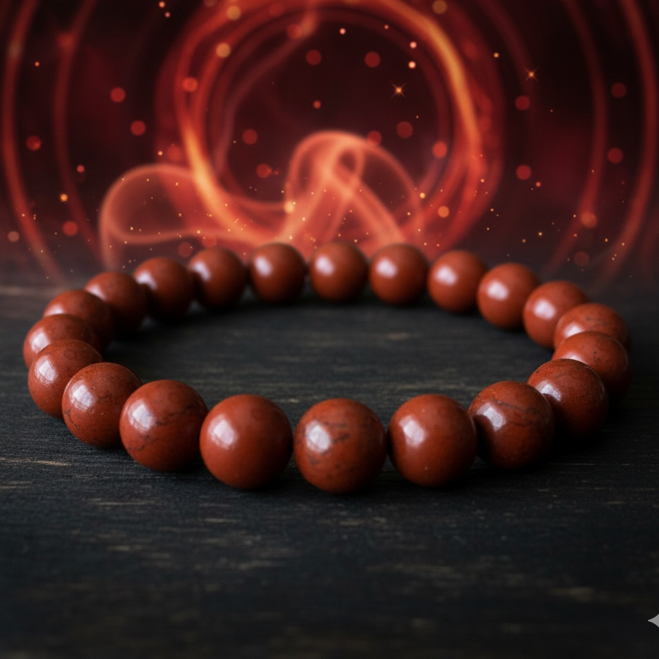 Red Jasper Bracelet - For Courage & success (Balancing Root Chakra)