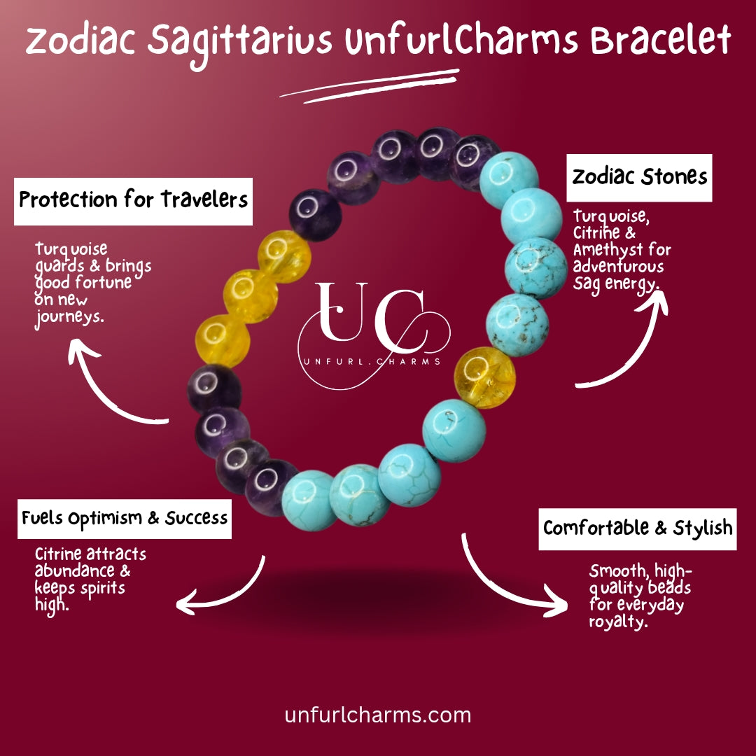 Unfurlcharms Zodiac Sagittarius Bracelet