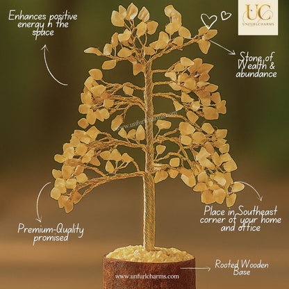 Mini Citrine Stone Tree